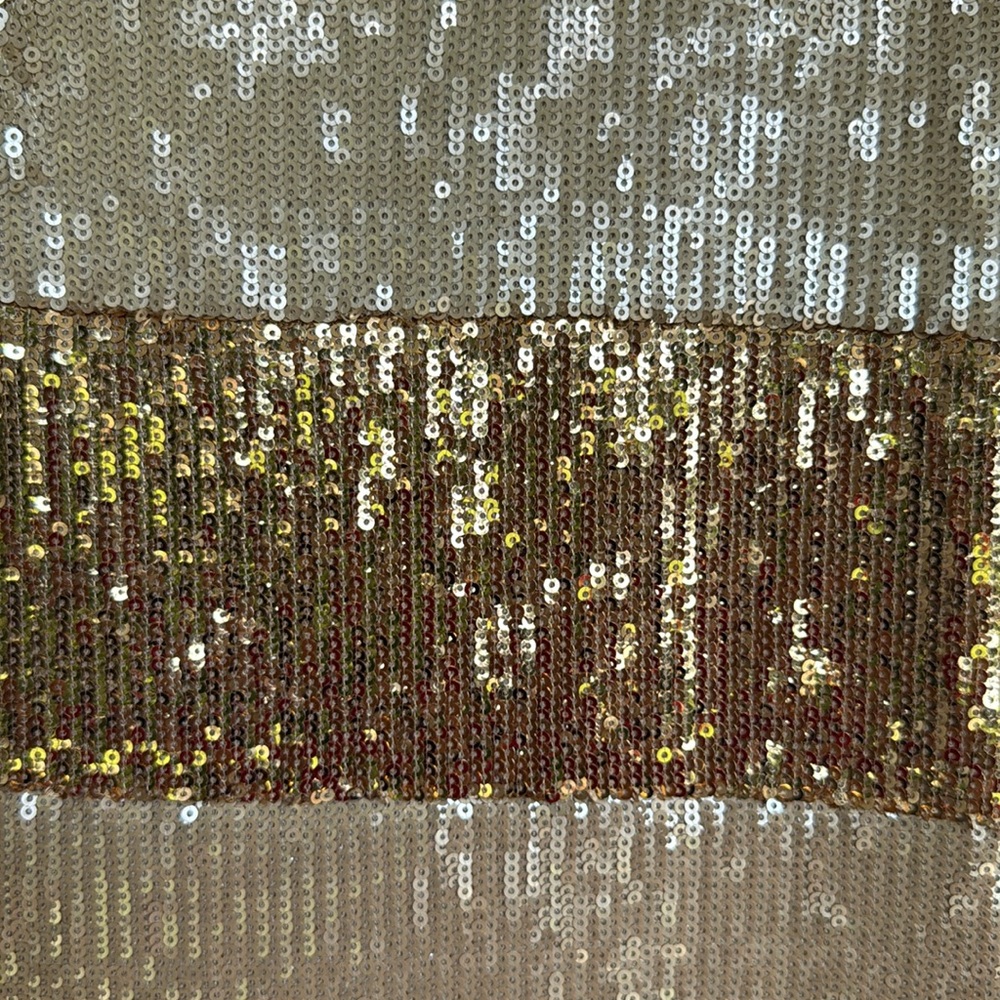 Anthropologie Corey Lynn Calter Gold Sequin Short Sleeve Sheath Dress Size 2 - Picture 6 of 15